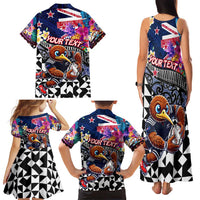 Personalized Kiwi New Zealand Rugby Family Matching Tank Maxi Dress and Hawaiian Shirt Kiwis Mascot Tropical Pattern DT02 - Polynesian Pride