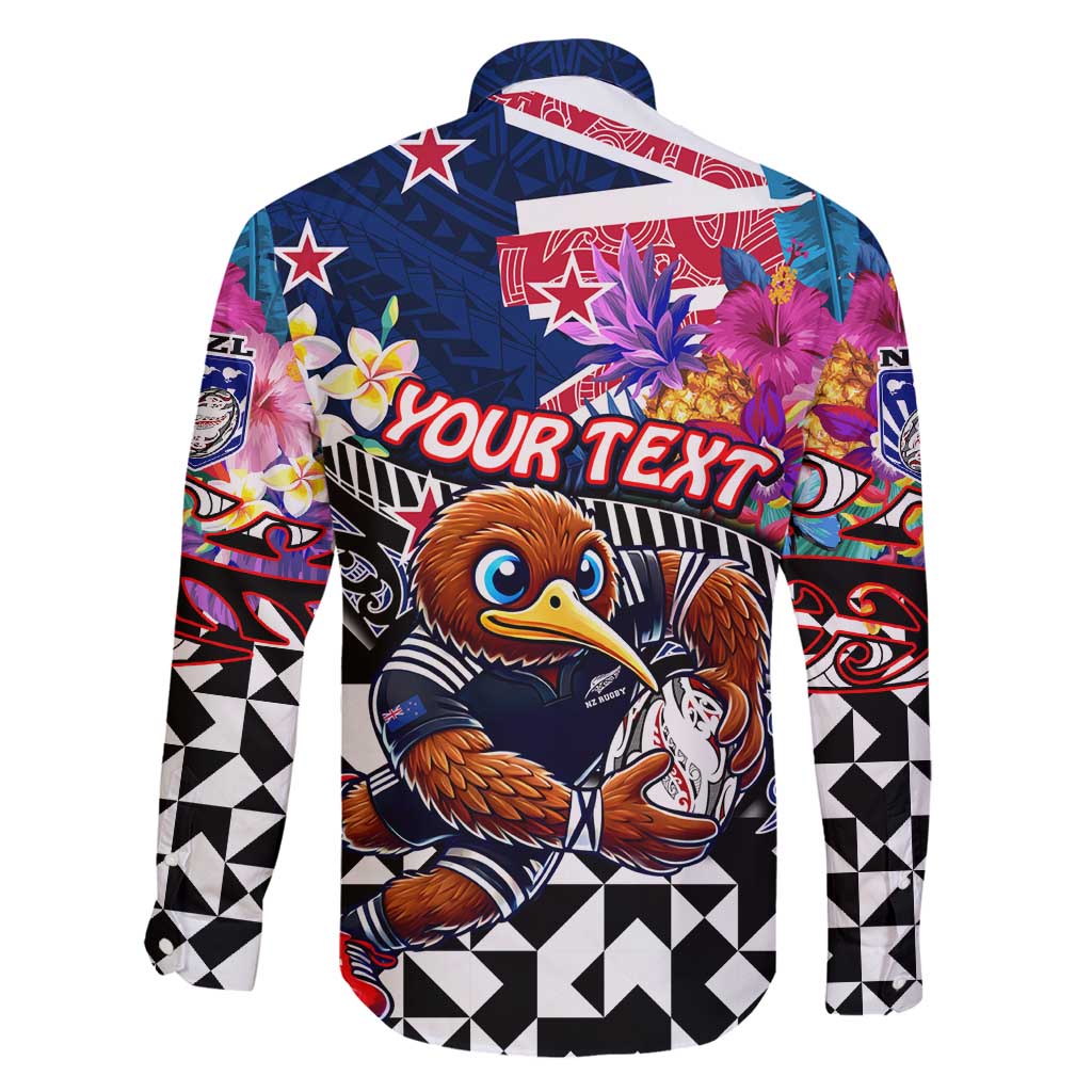 Personalized Kiwi New Zealand Rugby Family Matching Tank Maxi Dress and Hawaiian Shirt Kiwis Mascot Tropical Pattern DT02 - Polynesian Pride