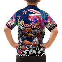 Personalized Kiwi New Zealand Rugby Kid Hawaiian Shirt Kiwis Mascot Tropical Pattern DT02 - Polynesian Pride