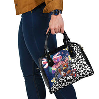 Kiwi New Zealand Rugby Shoulder Handbag Kiwis Mascot Tropical Pattern