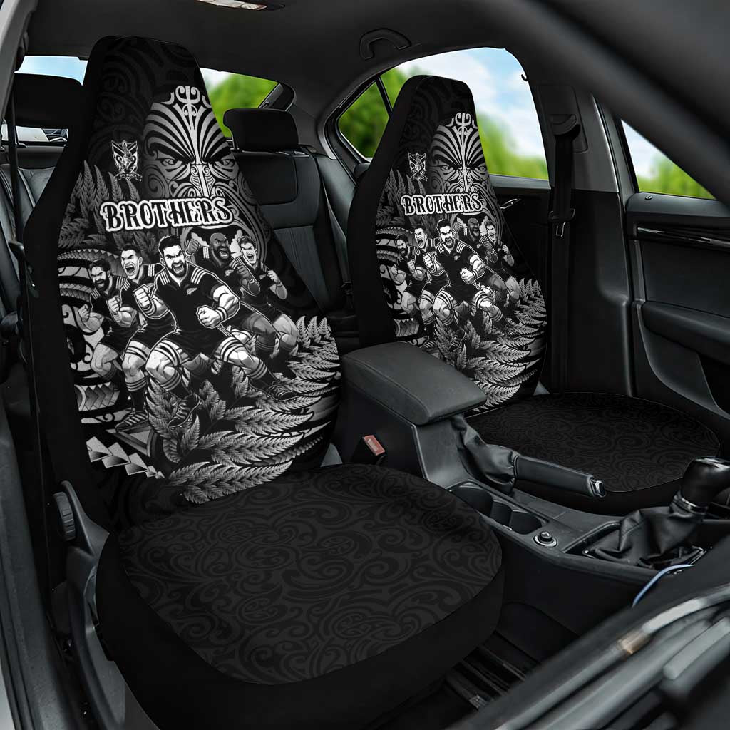 All Black Brothers Rugby Car Seat Cover New Zealand Maori Haka DT02 One Size Black - Polynesian Pride
