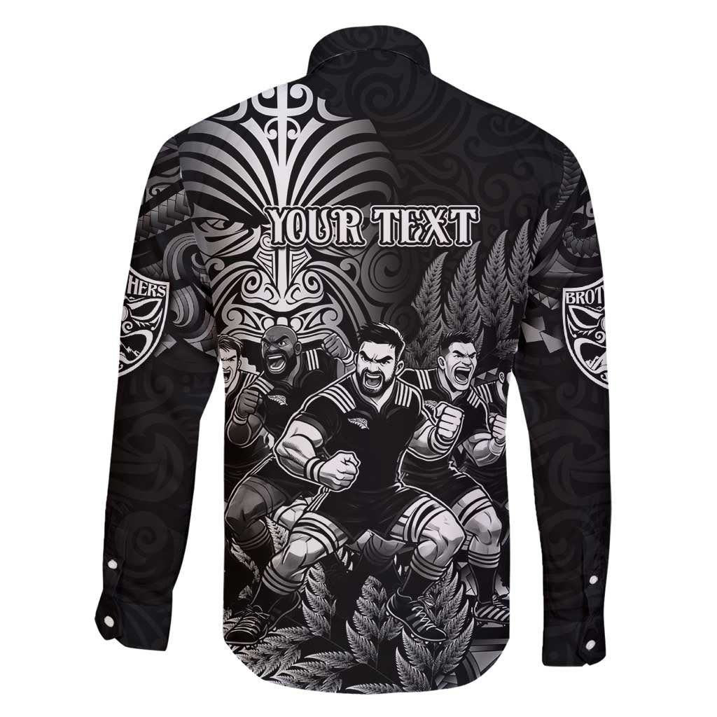 Personalized All Black Brothers Rugby Family Matching Mermaid Dress and Hawaiian Shirt New Zealand Maori Haka DT02 - Polynesian Pride