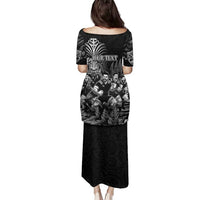 Personalized All Black Brothers Rugby Family Matching Puletasi and Hawaiian Shirt New Zealand Maori Haka DT02 - Polynesian Pride
