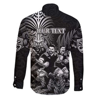Personalized All Black Brothers Rugby Family Matching Short Sleeve Bodycon Dress and Hawaiian Shirt New Zealand Maori Haka DT02 - Polynesian Pride