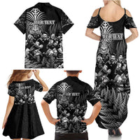 Personalized All Black Brothers Rugby Family Matching Summer Maxi Dress and Hawaiian Shirt New Zealand Maori Haka DT02 - Polynesian Pride