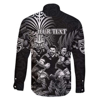 Personalized All Black Brothers Rugby Family Matching Tank Maxi Dress and Hawaiian Shirt New Zealand Maori Haka DT02 - Polynesian Pride