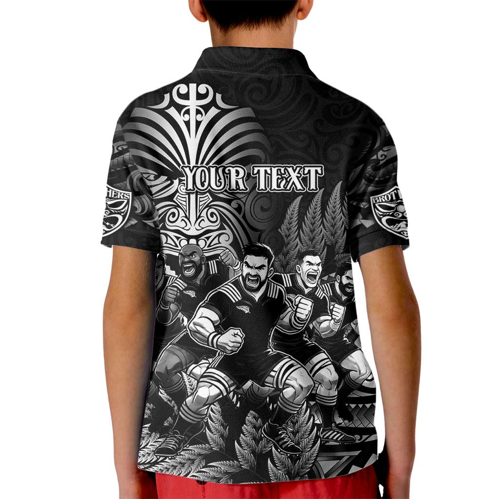 Personalized All Black Brothers Rugby Kid Polo Shirt New Zealand Maori Haka DT02 - Polynesian Pride