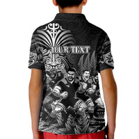 Personalized All Black Brothers Rugby Kid Polo Shirt New Zealand Maori Haka DT02 - Polynesian Pride