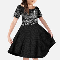 Personalized All Black Brothers Rugby Kid Short Sleeve Dress New Zealand Maori Haka DT02 KID Black - Polynesian Pride