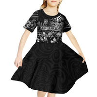 Personalized All Black Brothers Rugby Kid Short Sleeve Dress New Zealand Maori Haka DT02 - Polynesian Pride
