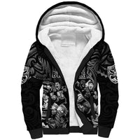 Personalized All Black Brothers Rugby Sherpa Hoodie New Zealand Maori Haka DT02 Unisex Black - Polynesian Pride