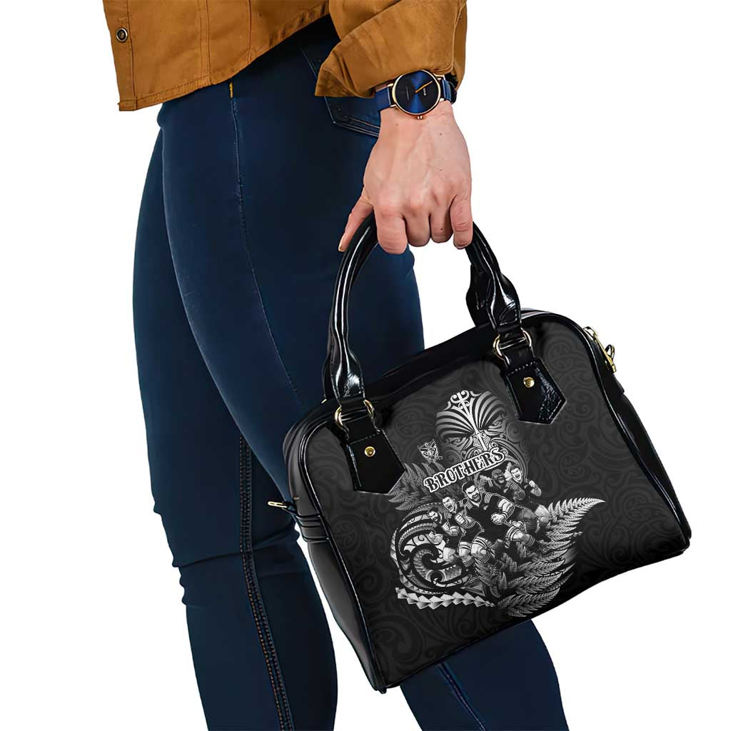 All Black Brothers Rugby Shoulder Handbag New Zealand Maori Haka
