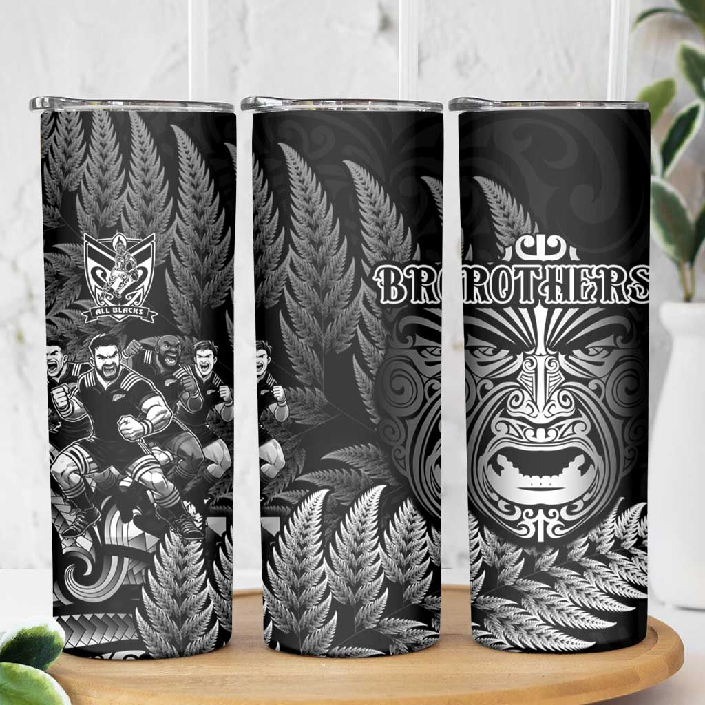 All Black Brothers Rugby Skinny Tumbler New Zealand Maori Haka DT02 - Polynesian Pride