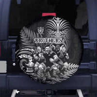 All Black Brothers Rugby Spare Tire Cover New Zealand Maori Haka DT02 No hole Black - Polynesian Pride