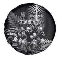 All Black Brothers Rugby Spare Tire Cover New Zealand Maori Haka DT02 - Polynesian Pride