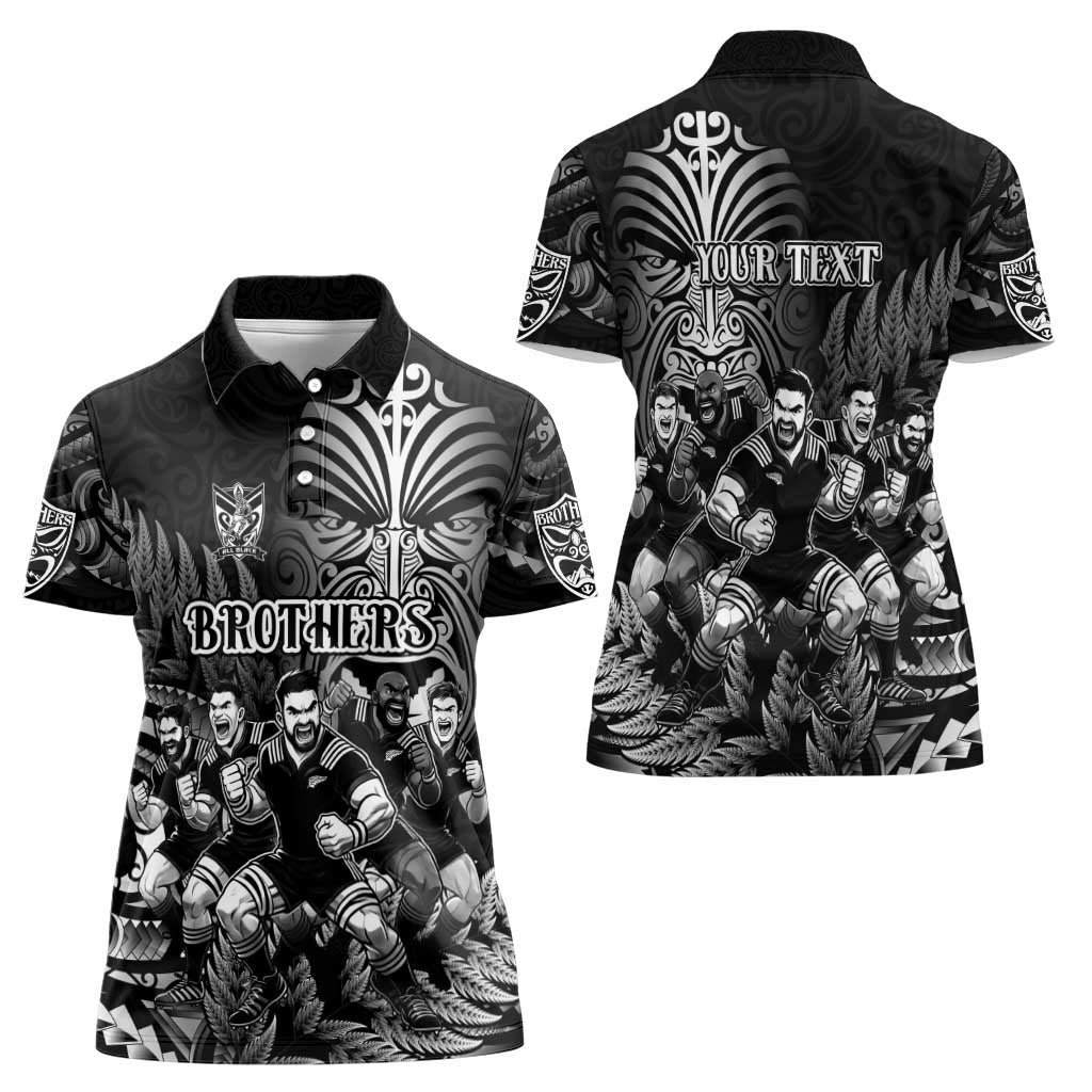 Personalized All Black Brothers Rugby Women Polo Shirt New Zealand Maori Haka DT02 - Polynesian Pride
