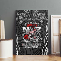 All Black NZL Rugby Champions Canvas Wall Art Maori Warrior DT02 - Polynesian Pride