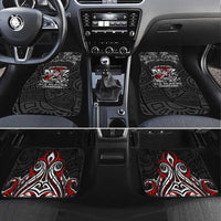 All Black NZL Rugby Champions Car Mats Maori Warrior DT02 Set 4pcs Black - Polynesian Pride