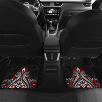 All Black NZL Rugby Champions Car Mats Maori Warrior DT02 Set 2pcs - Back Black - Polynesian Pride