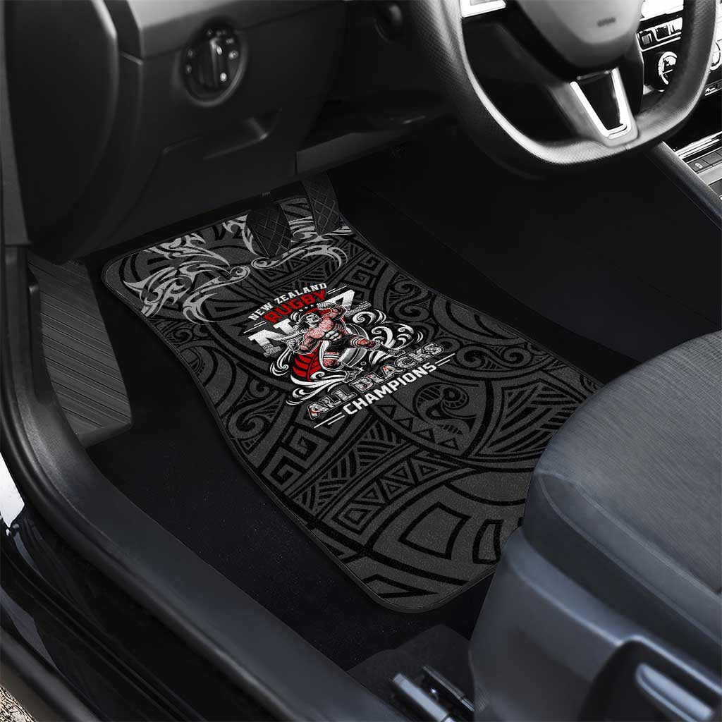 All Black NZL Rugby Champions Car Mats Maori Warrior DT02 - Polynesian Pride