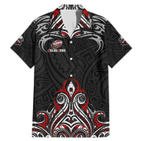 All Black NZL Rugby Champions Family Matching Mermaid Dress and Hawaiian Shirt Maori Warrior DT02 Dad's Shirt - Short Sleeve Black - Polynesian Pride