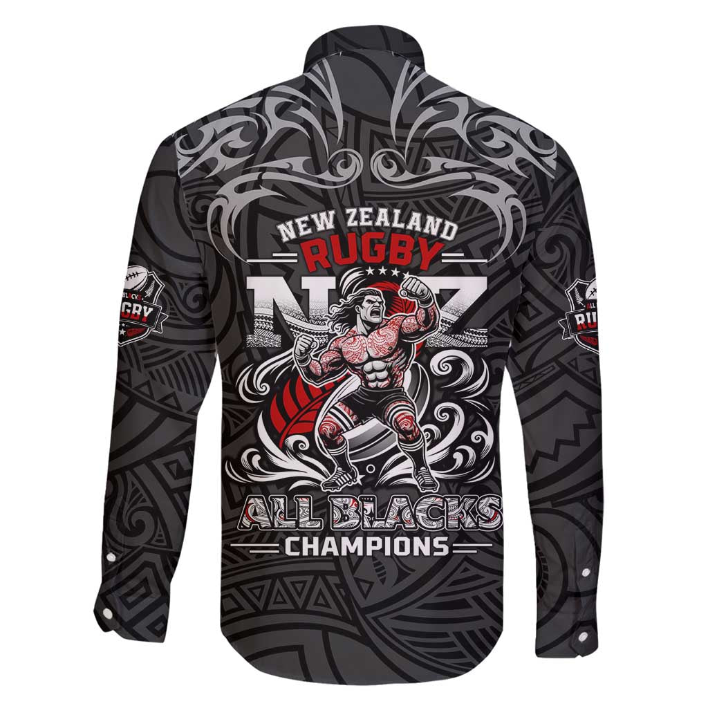 All Black NZL Rugby Champions Family Matching Off Shoulder Short Dress and Hawaiian Shirt Maori Warrior DT02 - Polynesian Pride