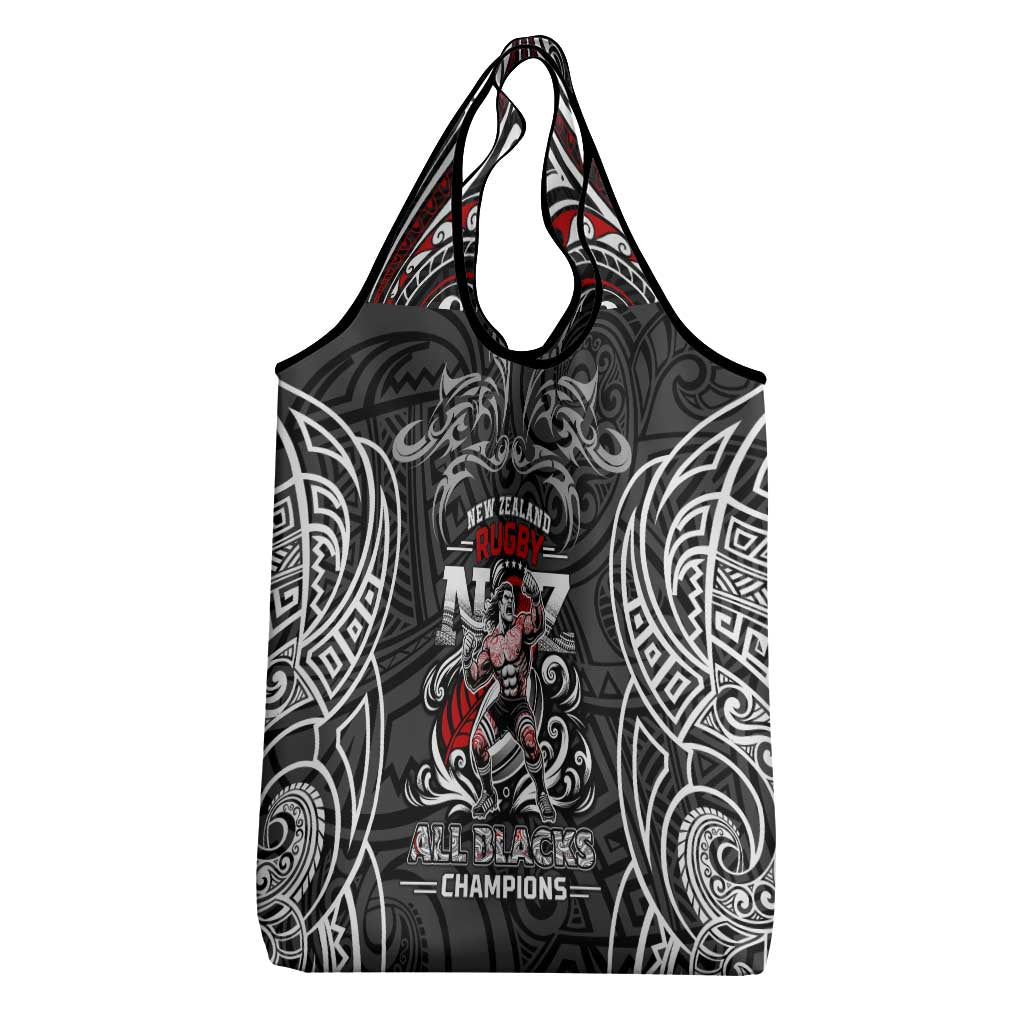 All Black NZL Rugby Champions Grocery Bag Maori Warrior DT02 - Polynesian Pride