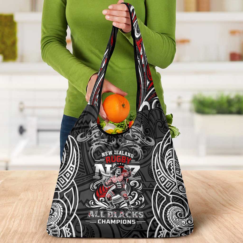 All Black NZL Rugby Champions Grocery Bag Maori Warrior DT02 - Polynesian Pride