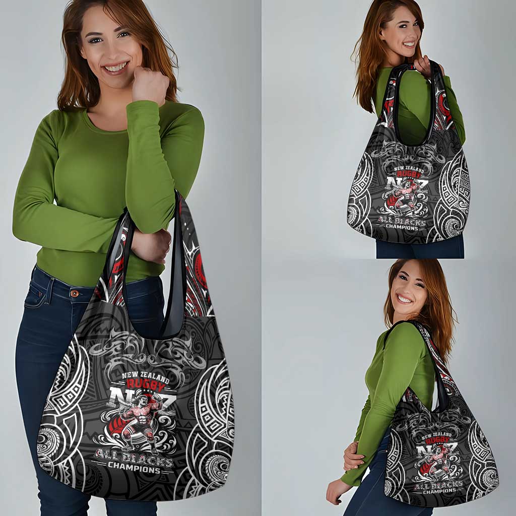 All Black NZL Rugby Champions Grocery Bag Maori Warrior DT02 - Polynesian Pride