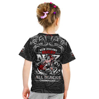 All Black NZL Rugby Champions Kid T Shirt Maori Warrior DT02 - Polynesian Pride