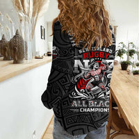 All Black NZL Rugby Champions Women Casual Shirt Maori Warrior DT02 - Polynesian Pride