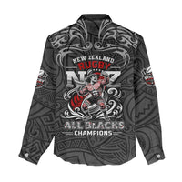 All Black NZL Rugby Champions Women Casual Shirt Maori Warrior DT02 - Polynesian Pride