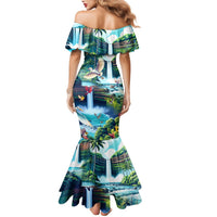 Wailua Falls Hawaii Family Matching Mermaid Dress and Hawaiian Shirt Kauai Natural Beauty DT02 - Polynesian Pride