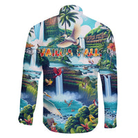Wailua Falls Hawaii Family Matching Off Shoulder Maxi Dress and Hawaiian Shirt Kauai Natural Beauty DT02 - Polynesian Pride