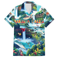 Wailua Falls Hawaii Family Matching Puletasi and Hawaiian Shirt Kauai Natural Beauty DT02 Dad's Shirt - Short Sleeve Art - Polynesian Pride