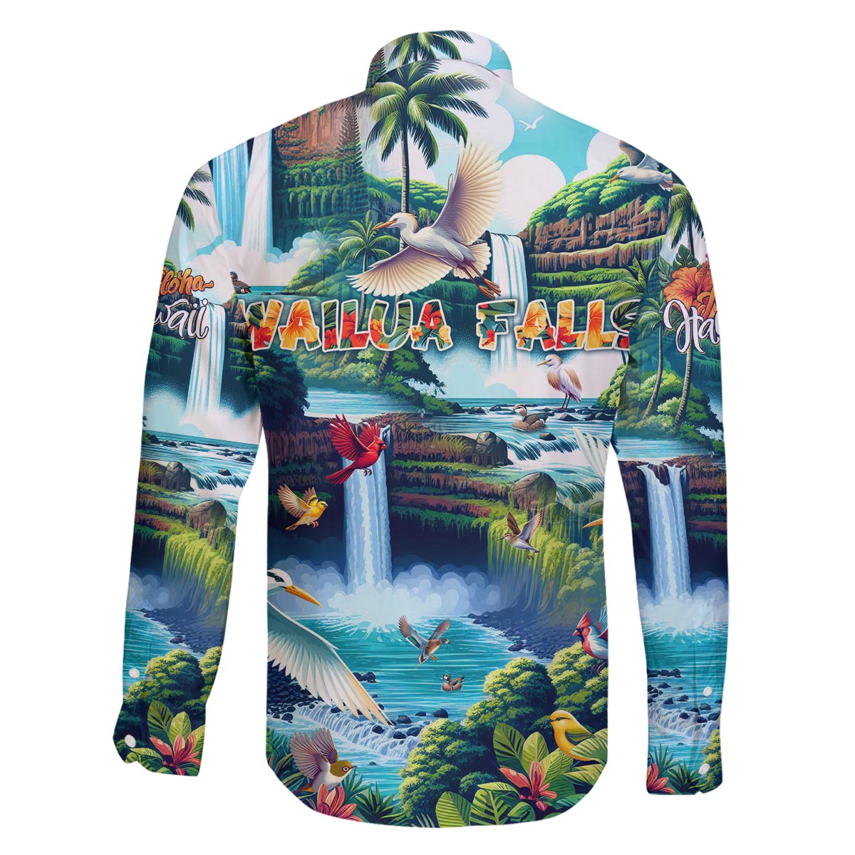 Wailua Falls Hawaii Family Matching Puletasi and Hawaiian Shirt Kauai Natural Beauty DT02 - Polynesian Pride