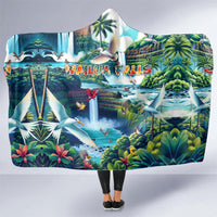 Wailua Falls Hawaii Hooded Blanket Kauai Natural Beauty DT02 One Size Art - Polynesian Pride