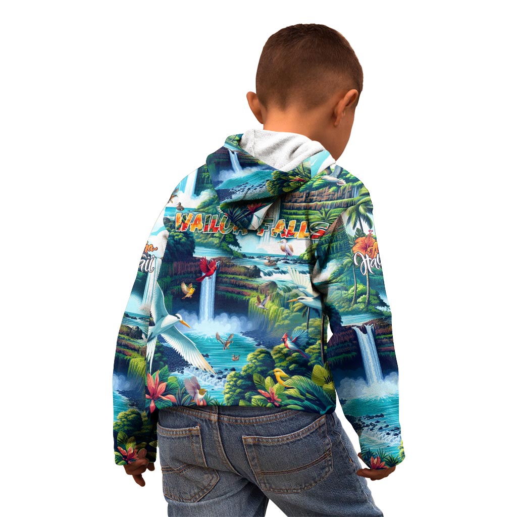 Wailua Falls Hawaii Kid Hoodie Kauai Natural Beauty