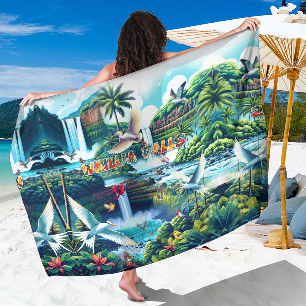 Wailua Falls Hawaii Sarong Kauai Natural Beauty DT02 One Size 44 x 66 inches Art - Polynesian Pride