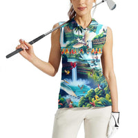 Wailua Falls Hawaii Women Sleeveless Polo Shirt Kauai Natural Beauty DT02 - Polynesian Pride
