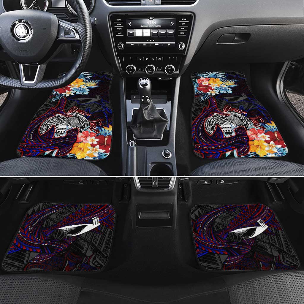 Amelika Samoa Sharks Polynesia Car Mats American Samoa DT02 Set 4pcs Black - Polynesian Pride