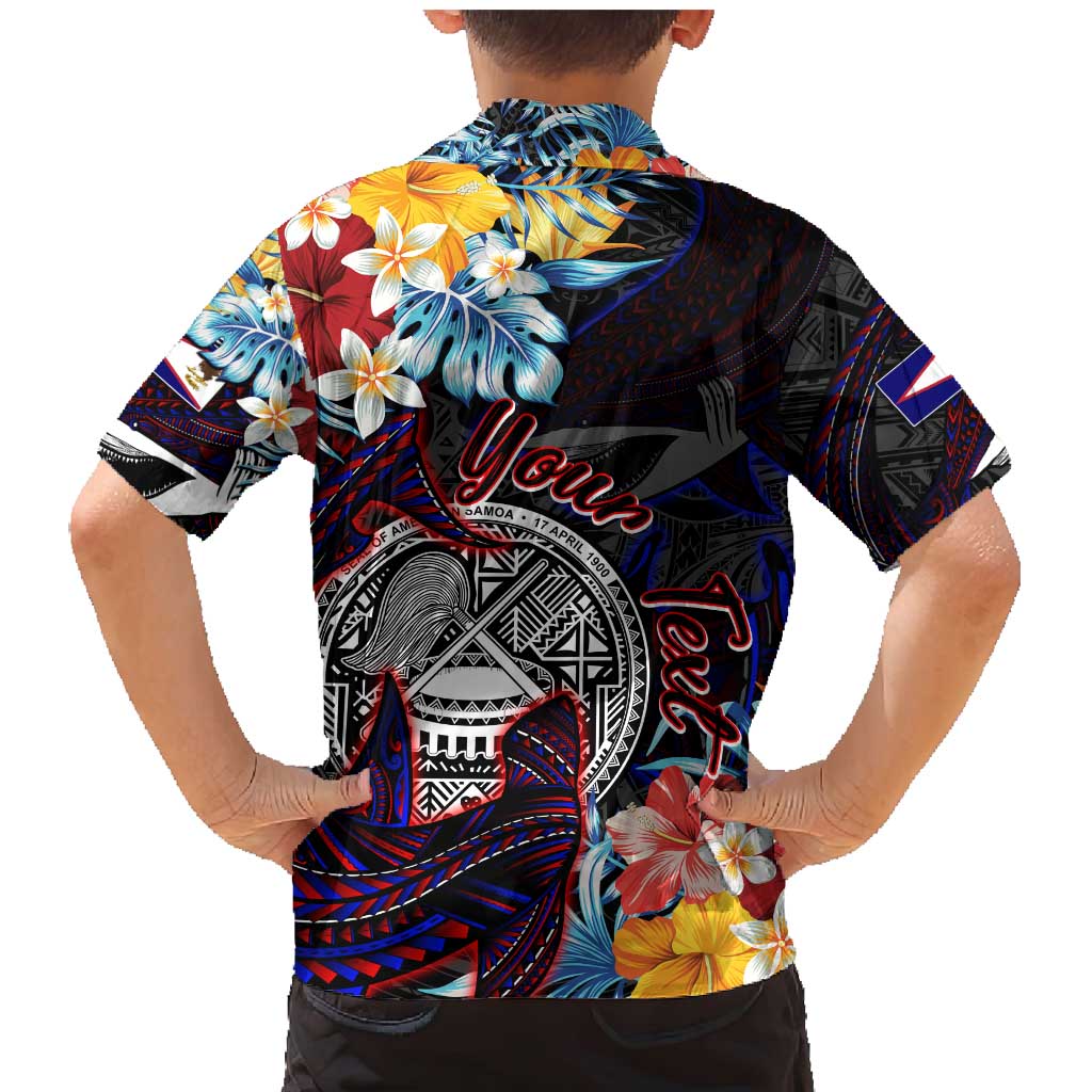 Personalized Amelika Samoa Sharks Polynesia Family Matching Mermaid Dress and Hawaiian Shirt American Samoa