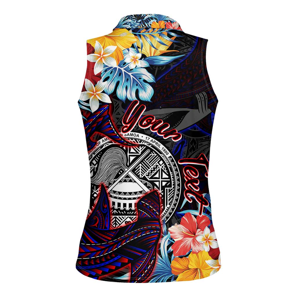 Personalized Amelika Samoa Sharks Polynesia Women Sleeveless Polo Shirt American Samoa DT02 - Polynesian Pride