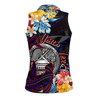 Personalized Amelika Samoa Sharks Polynesia Women Sleeveless Polo Shirt American Samoa DT02 - Polynesian Pride