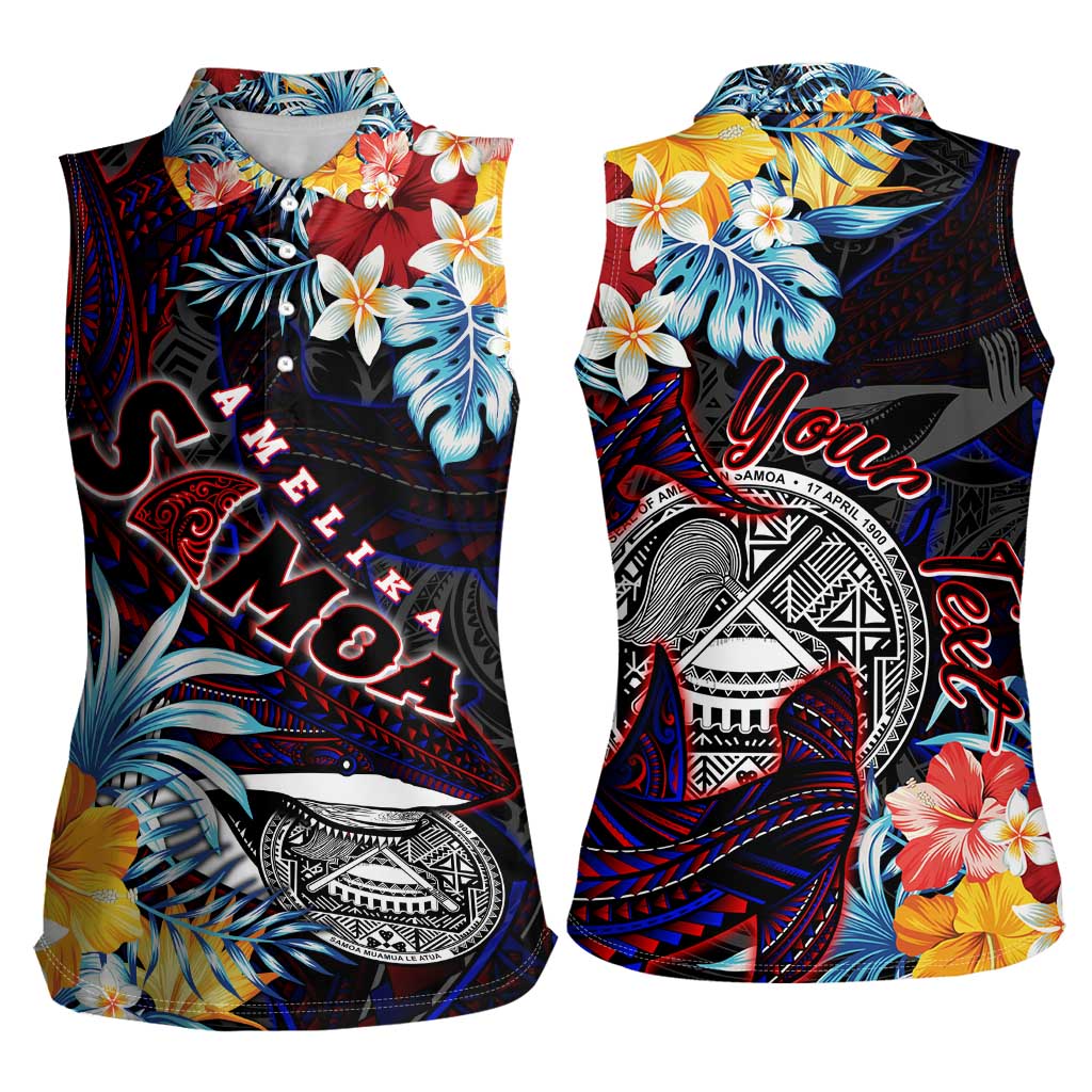 Personalized Amelika Samoa Sharks Polynesia Women Sleeveless Polo Shirt American Samoa DT02 - Polynesian Pride