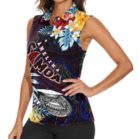 Personalized Amelika Samoa Sharks Polynesia Women Sleeveless Polo Shirt American Samoa DT02 - Polynesian Pride