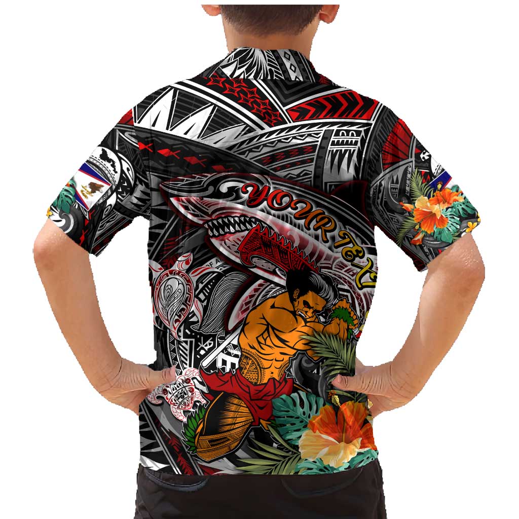 Personalized American Samoa Warrior Family Matching Mermaid Dress and Hawaiian Shirt Shark Turtle Polynesian Tattoo DT02 - Polynesian Pride