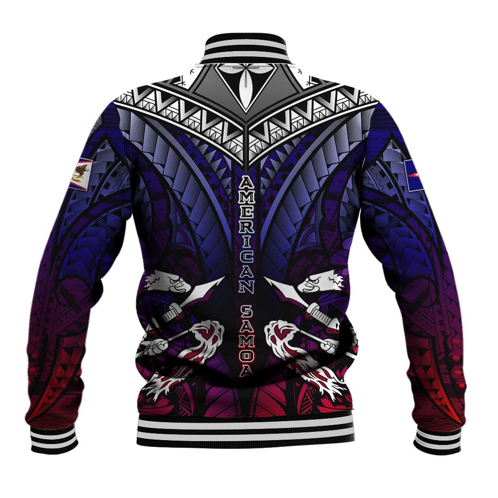 Personalized American Samoa Flag Baseball Jacket Eagles Polynesian Art