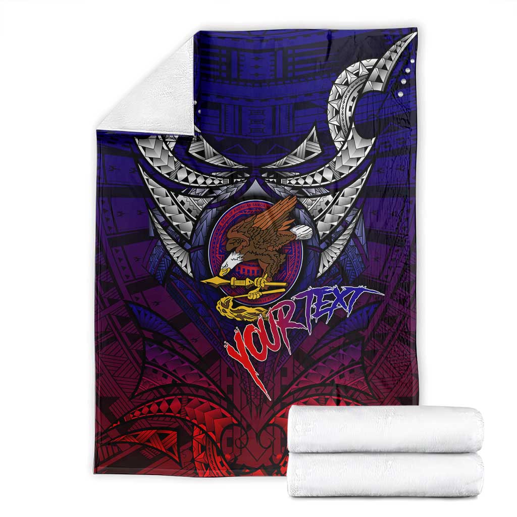 Personalized American Samoa Flag Blanket Eagles Polynesian Art