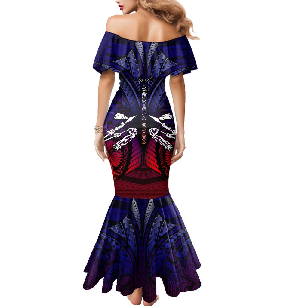 Personalized American Samoa Flag Family Matching Mermaid Dress and Hawaiian Shirt Eagles Polynesian Art DT02 - Polynesian Pride